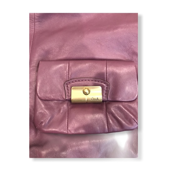 Coach Kristin Plum Leather Crossbody Purse - Picture 6 of 7